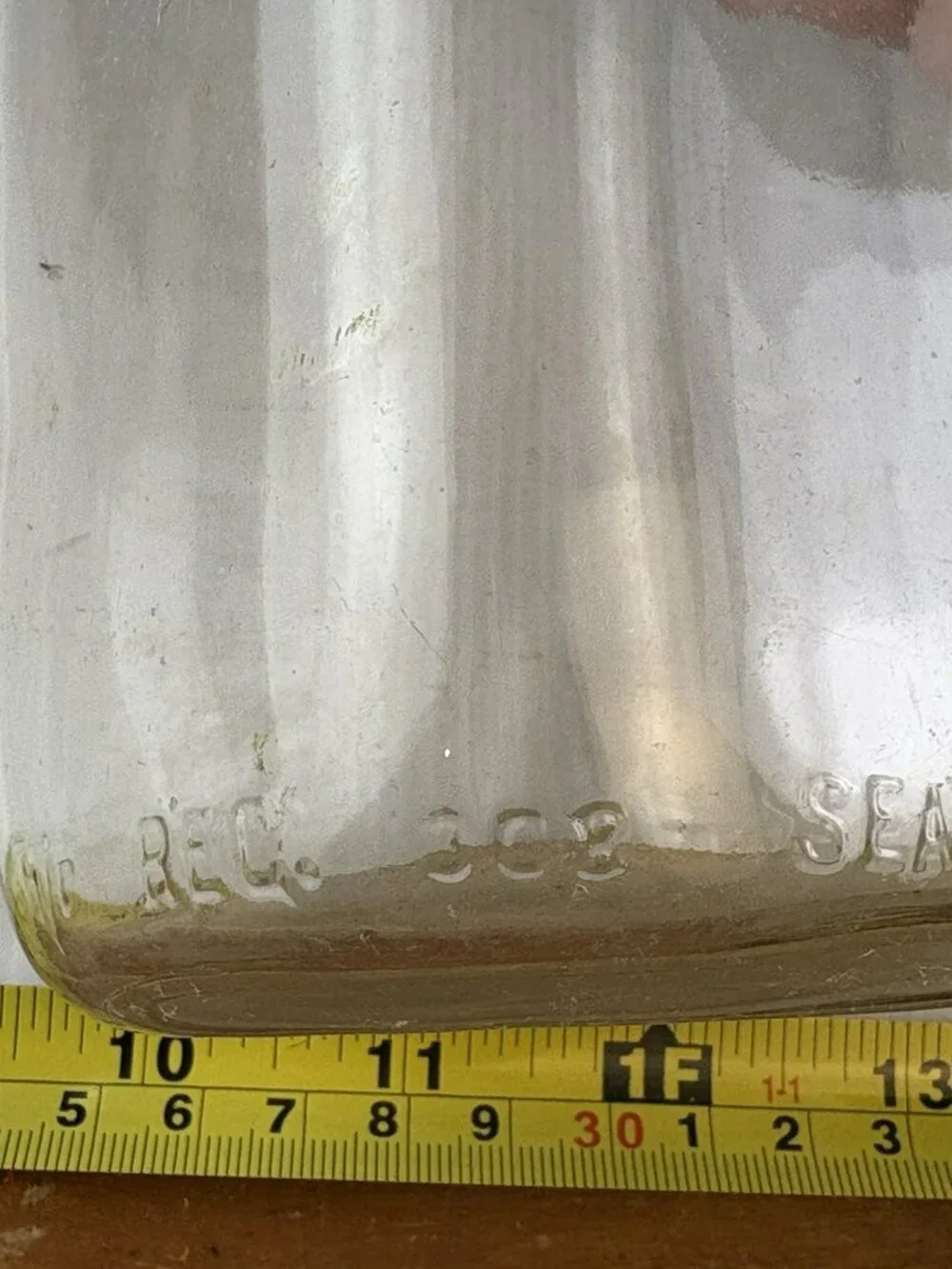 Vintage Shoulder Script Embossed Biltmore Dairy Farms Quart Clear Glass Bottle